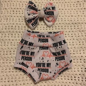 Greys anatomy inspired bow & bummie set